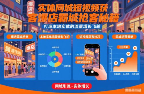 实体同城短视频获客爆店霸城抢客秘籍，打造本地实体的流量增长飞轮-知计