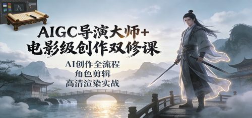AIGC导演大师+电影级创作双修课：AI创作全流程、角色剪辑、高清渲染实战-知计