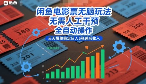 闲鱼电影票无脑玩法，无需人工干预，全自动操作，天天爆单稳定日入3张睡后收入【揭秘】-知计