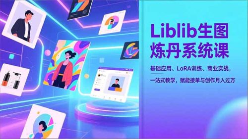 Liblib生图炼丹系统课，基础应用、LoRA训练、商业实战，一站式教学，赋能接单与创作月入过万-知计