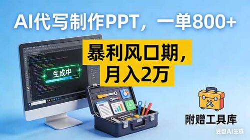 AI代写制作PPT，一单800+， 暴利风口期，月入2万【附工具】-知计