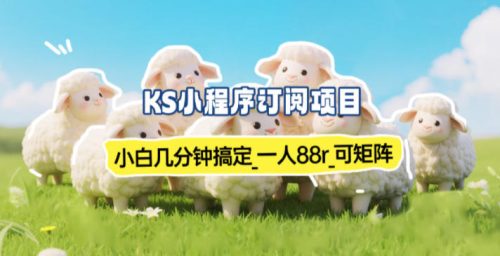 小程序订阅项目_小白几分钟搞定，一人88米，可矩阵(已测到账)-知计