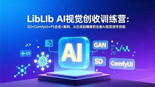 LibLIb AI视觉创收训练营：SD+ComfyUI+PS合成+案例，从生成到精修的全套AI视觉创作技能-知计