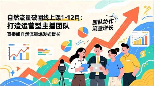 自然流量破圈线上课25年1-12月-更新：打造运营型主播团队 直播间自然流量爆发式增长