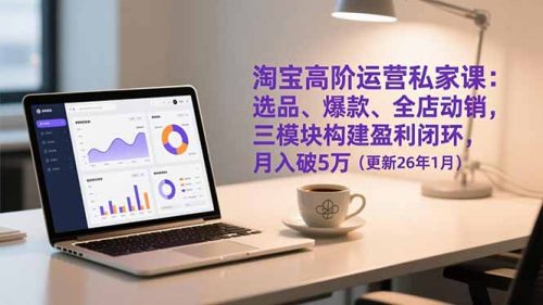 淘宝高阶运营私家课：选品、爆款、全店动销，三模块构建盈利闭环，月入破5万(更新26年1月-知计