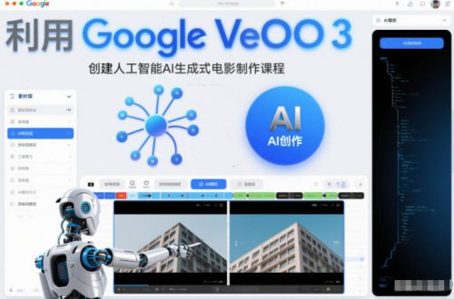 利l用Google Veo 3创建人工智能AI生成式电影制作课程,使用人工智能的力量创建令人惊叹的视频