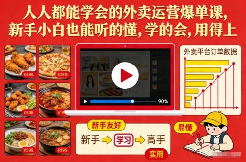 人人都能学会的外卖运营爆单课，新手小白也能听的懂，学的会，用得上-知计