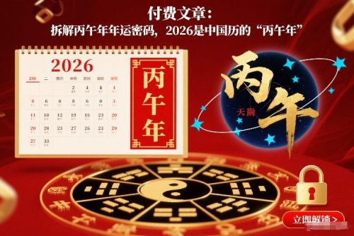 付费文章：拆解丙午年年运密码，2026是中国历的“丙午年”-知计