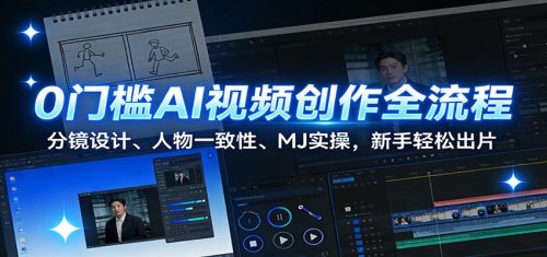 0门槛AI视频创作全流程：分镜设计、人物一致性、MJ实操，新手轻松出片-知计