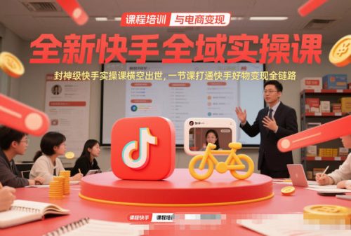 全新快手全域实操课，封神级快手实操课横空出世，一节课打通快手好物变现全链路-知计