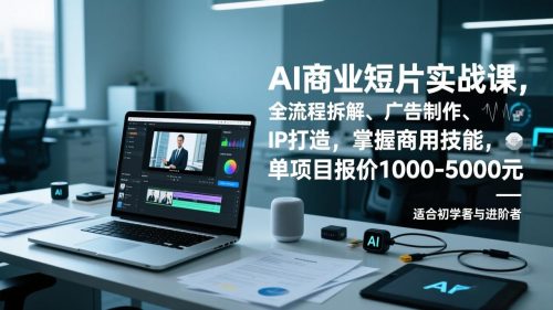 AI商业短片实战课，全流程拆解、广告制作、IP打造，掌握商用技能，单项目报价1000-5000元-知计