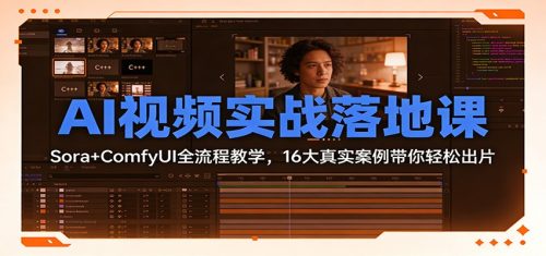AI视频实战落地课：Sora+ComfyUI全流程教学，16大真实案例带你轻松出片-知计