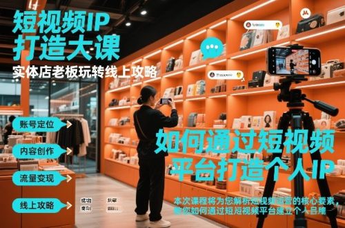 短视频ip打造大课，实体店老板玩转线上攻略-知计