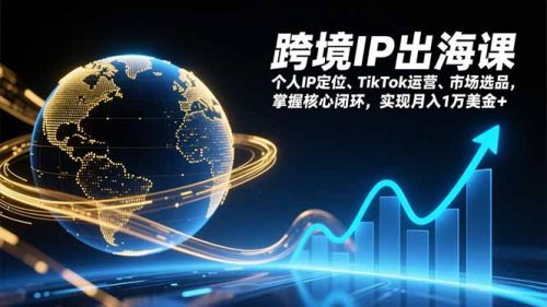 跨境IP出海课，个人IP定位、TikTok运营、市场选品，掌握核心闭环，实现月入1万美金+-知计
