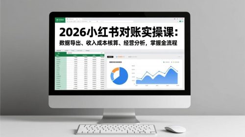 2026小红书对账实操课：数据导出、收入成本核算、经营分析，掌握全流程-知计