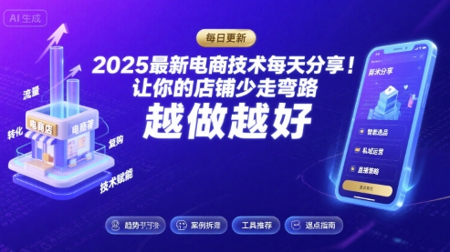 2025最新电商技术每天分享，让你的店铺少走弯路，越做越好(更新26年01月)-知计