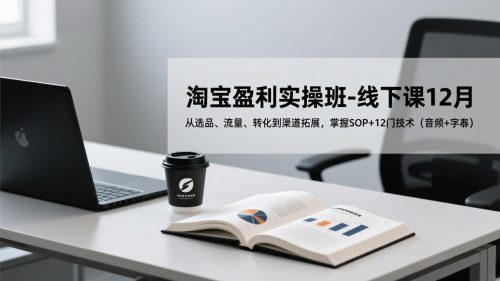 淘宝盈利实操班-线下课12月，从选品、流量、转化到渠道拓展，掌握SOP+12门技术(音频+字幕-知计