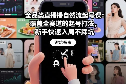 全品类直播自然流起号课:覆盖全赛道的起号打法,新手快速入局不踩坑-知计