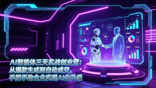 AI智能体三天实战创业营：从爆款生成到自动成交，手把手助企业实现AI化升级-知计