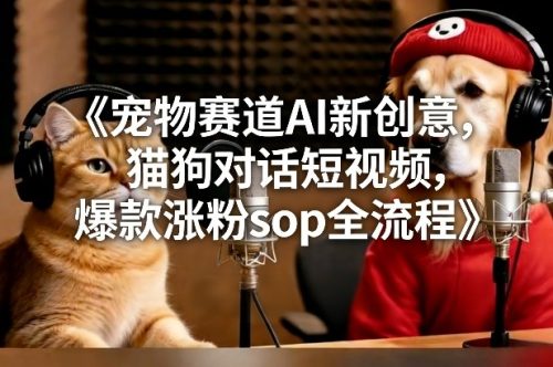 宠物赛道AI新创意，猫狗对话短视频，爆款涨粉sop全流程-知计