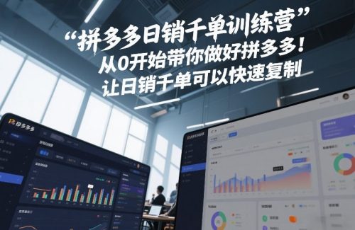 拼多多日销千单训练营，从0开始带你做好拼多多，让日销千单可以快速复制(更新26年1月)-知计
