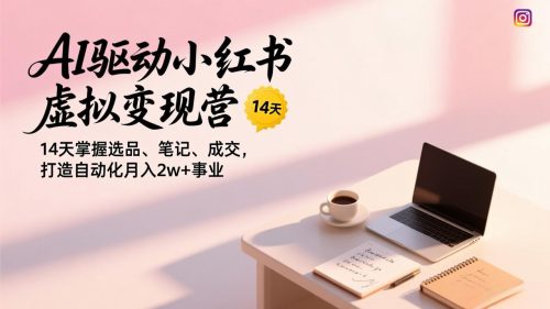 AI驱动小红书虚拟变现营，14天掌握选品、笔记、成交，打造自动化月入2w+事业-知计
