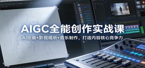 AIGC全能创作实战课：AI绘画+影视视听+音乐制作，打造内容核心竞争力