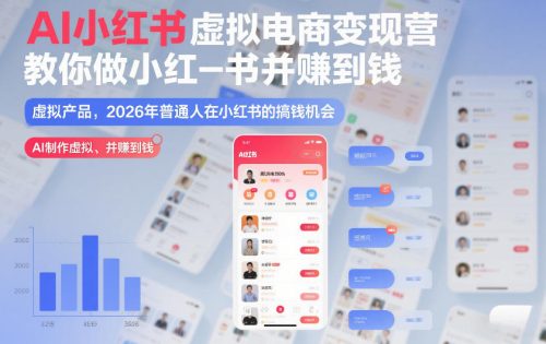 AI小红书虚拟电商变现营，教你做小红书并賺到钱，虚拟产品，2026年普通人在小红书的搞钱机会(更新中)-知计