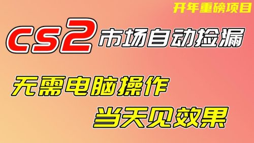 CS2市场挂机项，无需电脑操作，无需进入游戏，当天见效果，支持任何形式验证-知计