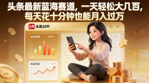 头条最新蓝海赛道，一天轻松大几张，每天花十分钟也能月入过1W【揭秘】-知计