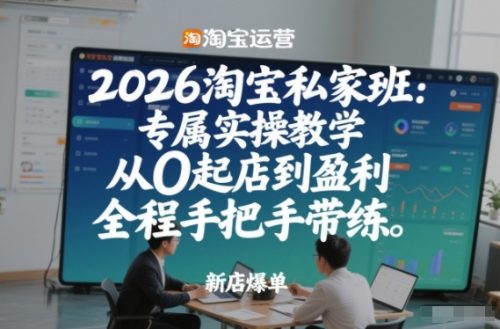 2026淘宝私家班：专属实操教学，从0起店到盈利，全程手把手带练-知计