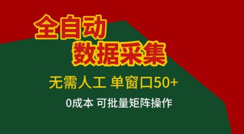 全自动数据采集，无需人工，单窗口50+，0成本可批量矩阵操作【揭秘】-知计