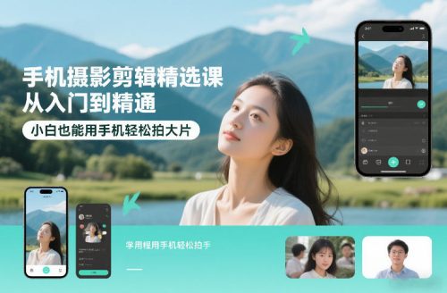 手机摄影剪辑精选课，从入门到精通，小白也能用手机轻松拍大片-知计