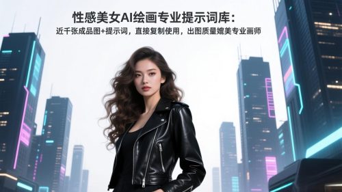 性感美女AI绘画专业提示词库：近千张成品图+提示词，直接复制使用，出图质量媲美专业画师-知计