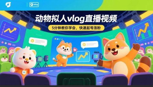 动物拟人vlog直播视频，5分钟教你学会，快速起号涨粉-知计