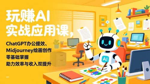 玩赚AI实战应用课，ChatGPT办公提效、Midjourney绘画创作，零基础掌握，助力效率与收入双提升-知计