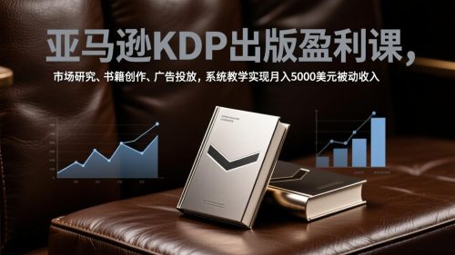 亚马逊KDP出版盈利课，市场研究、书籍创作、广告投放，系统教学实现月入5000美元被动收入-知计