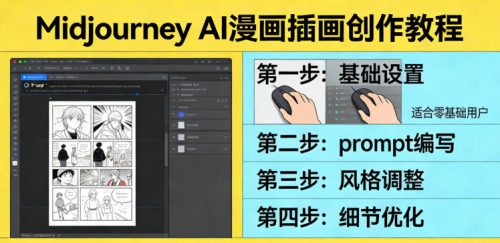 利用Midjourney AI人工智能轻松创作漫画插画教程，零基础创作完整漫画插画-知计