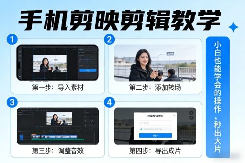 手机剪映剪辑教学，小白也能学会的操作，秒出大片-知计