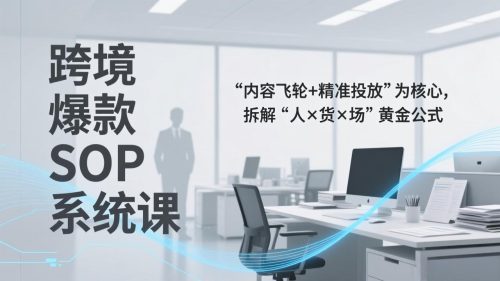 跨境爆款SOP系统课，“内容飞轮+精准投放”为核心，拆解“人×货×场”黄金公式