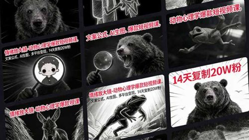 情绪放大镜-动物心理学爆款短视频课，文案公式、AI生图、多平台变现，14天复制20W粉-知计