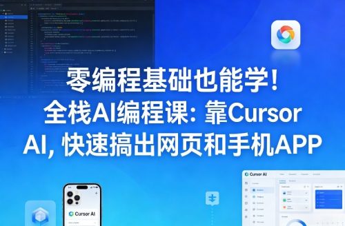 零编程基础也能学！全栈AI编程课：靠Cursor AI，快速搞出网页和手机APP-知计