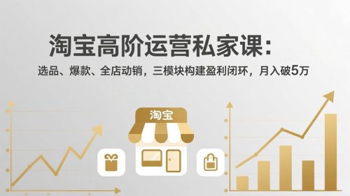 淘宝高阶运营私家课：选品、爆款、全店动销，三模块构建盈利闭环，月入破5万(更新26年2月-知计