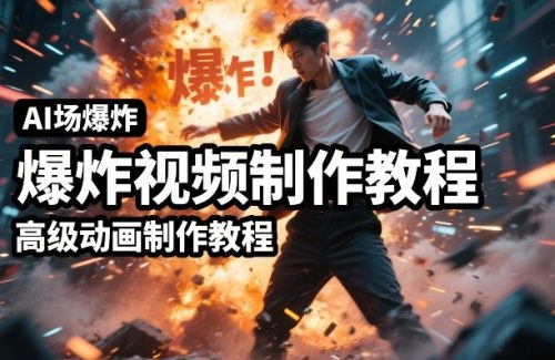AI场景爆炸视频制作教程，利用人物实拍视频制作出高级的动画特效-知计