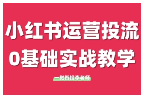 小红书运营投流，小红书广告投放从0到1的实战课，学完即可开始投放(更新26年)-知计